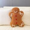 Gingerbread Man Sherpa Pillow Faux Fur Christmas Pillow Snowman Pillow Gingerbread Man Pillow