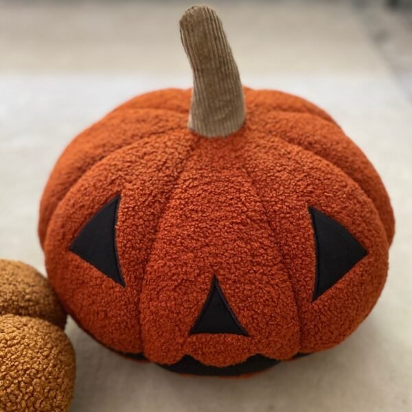 Hallowen Gift Pumpkin Shaped Cushion Sherpa Throw Pumpkin Pillow