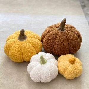 3 pieces Halloween Gift Harvest Festival Teddy Fleece Cushion Pumpkin Pillow
